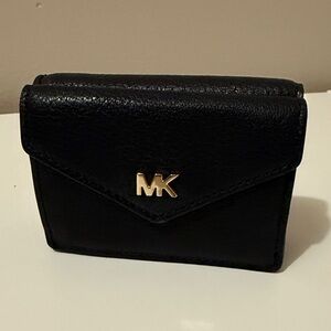 Michael Kors Black Card Holder with Gold Logo